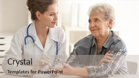  Presentation with blood - Amazing theme having doctor measuring blood sugar level backdrop and a mint green colored foreground