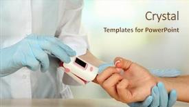  Presentation with oxygen - Colorful slide set enhanced with doctor measuring pulse rate backdrop and a cream colored foreground