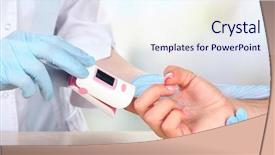  Presentation with pulse - Slides having doctor measuring pulse rate background and a sky blue colored foreground