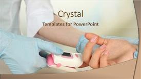  Presentation with pulse - Presentation design featuring doctor measuring pulse rate background and a cream colored foreground