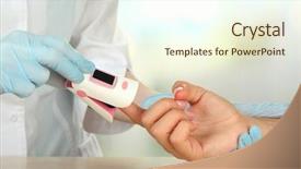  Presentation with pulse - PPT theme enhanced with doctor measuring pulse rate background and a cream colored foreground