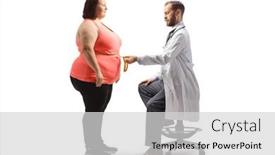  Presentation with measuring - Presentation consisting of doctor-measuring-waist and a  colored foreground