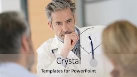  Presentation with doctor office - Presentation theme enhanced with doctor meeting couple in hospital background and a mint green colored foreground
