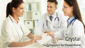  Presentation with female hospital patient - Presentation theme featuring doctor money - portrait of female patient giving background and a lemonade colored foreground