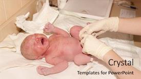  Presentation with treatment - Slides with doctor neonatus - treatment of newborn background and a lemonade colored foreground