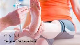  Presentation with female doctor - Slides enhanced with doctor-neurologist-examining-female-patient background and a coral colored foreground