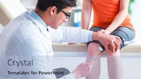  Presentation with metabolic syndrome doctor examining - Presentation featuring doctor-neurologist-examining-female-patient background and a light blue colored foreground