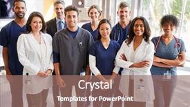  Presentation with nurse team - Audience pleasing PPT layouts consisting of doctor nurse - team of healthcare workers backdrop and a coral colored foreground