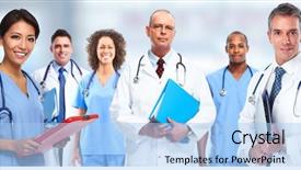  Presentation with nurse - Slide deck enhanced with doctor nurse group background and a light blue colored foreground