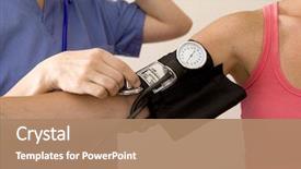  Presentation with high blood - Audience pleasing presentation theme consisting of patient's blood pressure backdrop and a coral colored foreground