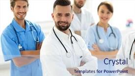  Presentation with medical imaging center mri - Colorful presentation enhanced with doctor of the medical center backdrop and a  colored foreground