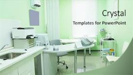  Presentation with interior design office - Presentation theme having doctor office interior background and a soft green colored foreground