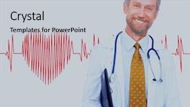  Presentation with heart disease diet - Presentation theme with doctor on the background heart background and a light gray colored foreground