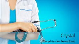  Presentation with blue - Slides enhanced with doctor on the blue background background and a  colored foreground