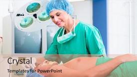  Presentation with orthopedic surgery - Colorful presentation theme enhanced with orthopedic surgeon doctor operating patient backdrop and a coral colored foreground