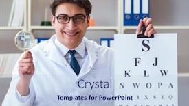  Presentation with eye doctor - Slides consisting of doctor-optician-with-letter-chart background and a light blue colored foreground