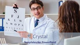  Presentation with black eye doctor - Theme featuring doctor-optician-with-letter-chart background and a sky blue colored foreground