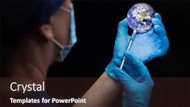  Presentation with vaccine - Amazing slide deck having doctor-or-nurse-administiring-vaccine backdrop and a tawny brown colored foreground