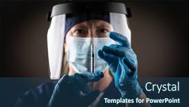  Presentation with medical dark - Colorful presentation design enhanced with doctor-or-nurse-holding-medical backdrop and a ocean colored foreground