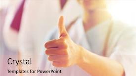  Presentation with nurse care - Slide deck consisting of doctor or nurse showing thumbs background and a lemonade colored foreground