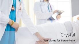  Presentation with nurse - Audience pleasing PPT layouts consisting of doctor-or-nurse-talking backdrop and a light gray colored foreground