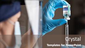  Presentation with surgical nurse - Presentation design with doctor-or-nurse-wearing-surgical background and a tawny brown colored foreground