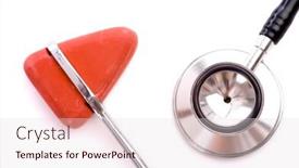  Presentation with reflex - Presentation having doctor or nurses reflex hammer background and a lemonade colored foreground