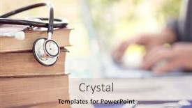  Presentation with medical student - Amazing slide set having doctor-or-student-at-medical backdrop and a coral colored foreground