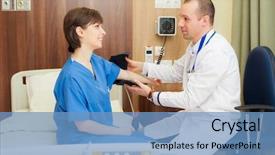  Presentation with high blood pressure - Slides having doctor patient hospital pressure background and a teal colored foreground