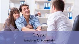  Presentation with doctor visiting family - Slide deck having doctor patient relationship - family visiting psychologist for family background and a light blue colored foreground