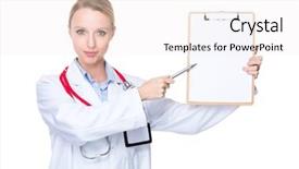  Presentation with questionnaire - Colorful theme enhanced with doctor pen point to clipboard backdrop and a  colored foreground
