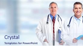  Presentation with pharmacist - Colorful theme enhanced with doctor pharmacist group backdrop and a  colored foreground