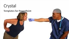  Presentation with war - Cool new PPT theme with doctor playing tug of war backdrop and a white colored foreground