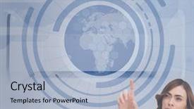  Presentation with holographic - Presentation theme consisting of doctor pointing at holographic globe background and a light blue colored foreground