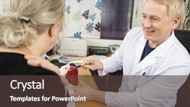  Presentation with orthopedic surgery shoulder - PPT theme with doctor pointing at shoulder rotator background and a tawny brown colored foreground