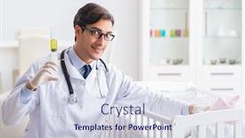  Presentation with baby doctor - Amazing presentation theme having doctor-preparing-for-baby-vaccination backdrop and a sky blue colored foreground