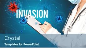  Presentation with prescription - PPT layouts enhanced with doctor-prescribes-a-prescription-concept background and a ocean colored foreground