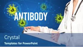  Presentation with antibody - Colorful presentation design enhanced with doctor-prescribes-a-prescription backdrop and a ocean colored foreground