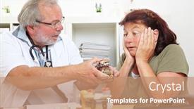  Presentation with medications - Amazing presentation having doctor-prescribes-many-medications backdrop and a coral colored foreground