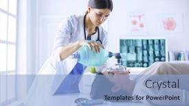  Presentation with hospital mask - Beautiful slide deck featuring doctor-putting-an-oxygen-mask backdrop and a light blue colored foreground