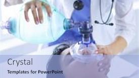  Presentation with hospital mask - Theme enhanced with doctor-putting-an-oxygen-mask background and a light blue colored foreground