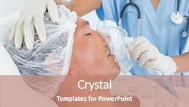  Presentation with hospital mask - Amazing presentation theme having doctor putting an oxygen mask backdrop and a coral colored foreground