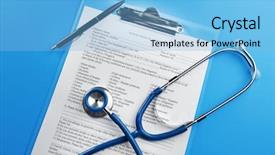  Presentation with medical clipboard - Cool new presentation with doctor questionnaire - medical stethoscope clipboard and pen backdrop and a  colored foreground