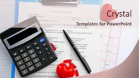  Presentation with questionnaire - Theme consisting of doctor questionnaire - stethoscope pills pen calculator background and a lemonade colored foreground