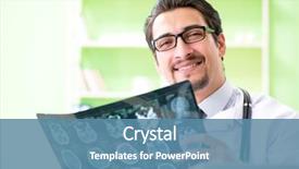  Presentation with dental radiology panoramic x ray - PPT theme having doctor radiologist looking at x background and a teal colored foreground