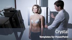  Presentation with ct scan - Beautiful PPT layouts featuring doctor re examination - young woman receiving x-ray scan backdrop and a  colored foreground