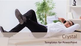  Presentation with complex - Presentation design featuring doctor-relaxing-after-complex-surgery background and a soft green colored foreground