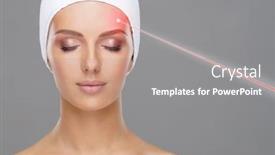  Presentation with aesthetic medicine - Amazing slide deck having doctor-removing-birthmarks backdrop and a gray colored foreground