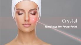  Presentation with aesthetic medicine - Audience pleasing slides consisting of doctor-removing-moles-using-laser backdrop and a coral colored foreground