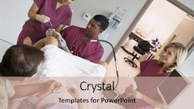  Presentation with ovary - Presentation with doctor retrieving eggs from ovary background and a coral colored foreground